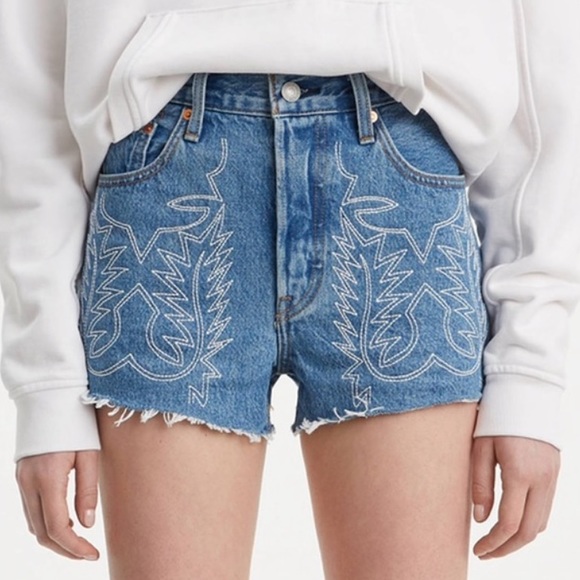 levi's embroidered shorts